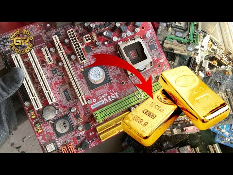Видео: Извлечение золота из 50 кг материнских плат ПК | Извлечение золота из компьютеров | Извлечение золот