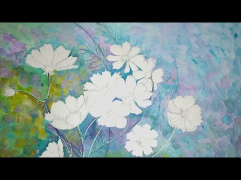 Видео: Космея, гуашь, 1часть