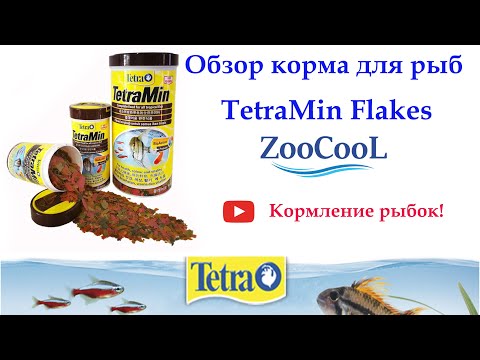 Видео: Обзор корма для аквариумных рыб TetraMin Flakes. Кормление рыб хлопьями Тетра Мин