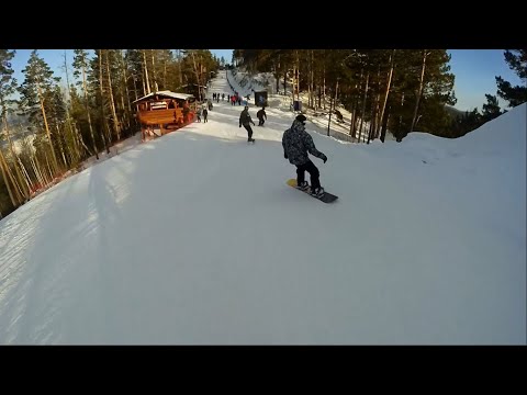 Видео: Бобровый лог. Горнолыжная трасса. Подъемник К1