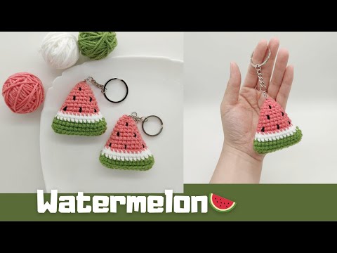 Видео: Видеоурок по вязанию брелока-арбуза крючком | JQ Handmade