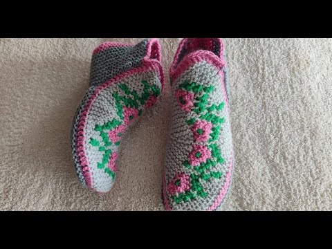 Видео: Нежнейший  узор для тапочек