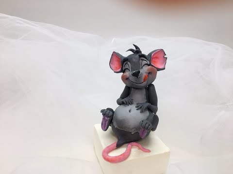 Видео: Крыса обжора из мастики МК Танинторт Rat glutton_Rato de frito