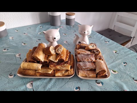 Видео: Фаршированные блинчики 😊😋С фаршем и творог с изюмом 😊💐