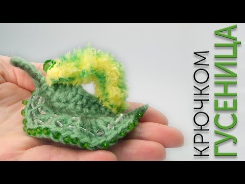 Видео: Мастер-класс по вязанию гусеницы на листике крючком.