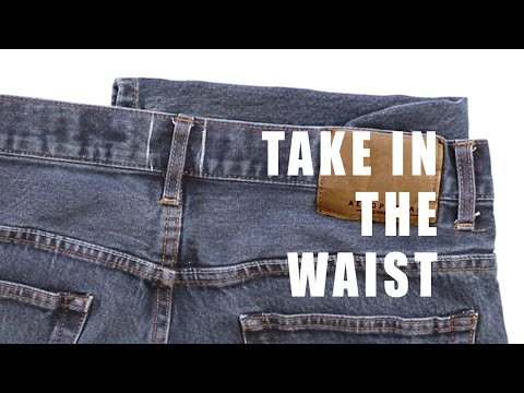 Видео: Как ушить джинсы/брюки в талии — Уменьшить размер пояса