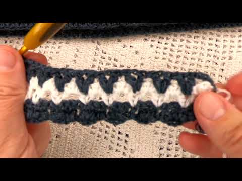 Видео: Узор "ЗИГЗАГ ",двухцветный и двухсторонний ,Вязание КРЮЧКОМ , crochet beautiful pattern( узор № 418)