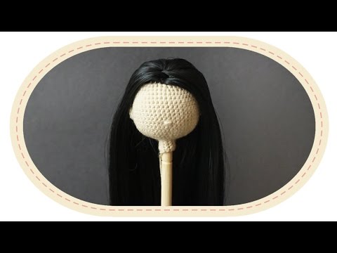 Видео: Делаем настоящие волосы кукле амигуруми. Real like hair for amigurumi doll.