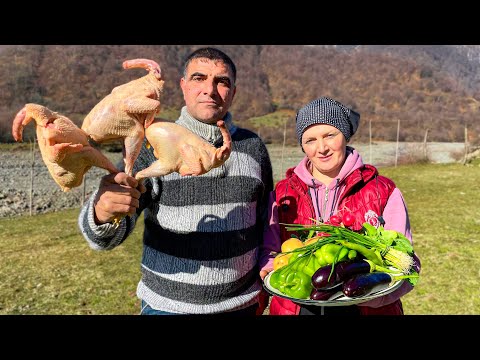 Видео: Рецепт Хрустящих Петушков Приготовленных под КАМНЕМ с Овощами