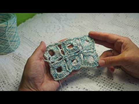 Видео: Квадратный мотив, безотрывное вязание крючком,beautiful pattern(узор № 253)