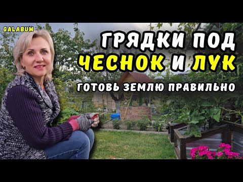 Видео: Готовим Грядки для Посева Чеснока и Лука в зиму / В Германии готовим их аж в Октябре. @GALABUM