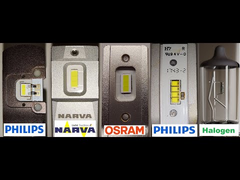 Видео: Philips Ultinon Pro9000 (11972U90CWX2), сравнение с OSRAM и NARVA