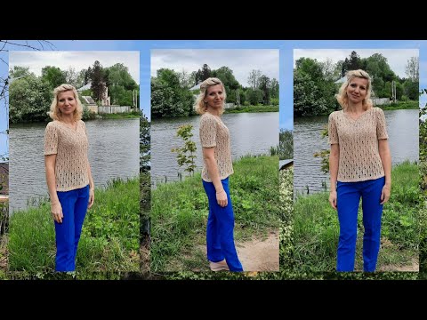 Видео: Льняная рубашка "Natural"./ Пряжа Wool Sea "Flax"./Подробный МК