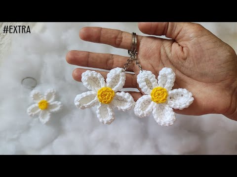 Видео: Брелок крючком с цветком ромашки - нежное лакомство для Ваших клиентов и друзей!