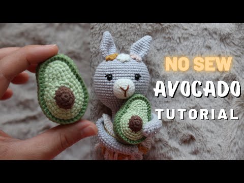 Видео: Легкий амигуруми авокадо крючком | Брелок с авокадо без шитья