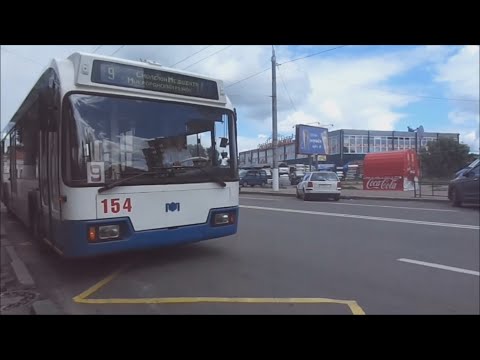 Видео: Троллейбусный маршрут №9 (Витебск). Смоленский рынок - Медцентр