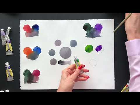 Видео: Темные смеси в акварели