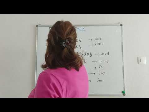Видео: Анг. для нач. Дни недели. (Monday-понедельник, Tuesday-втор...)