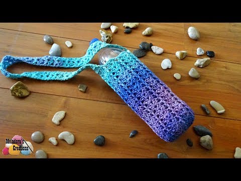 Видео: Как связать держатель для бутылок крючком - Модный держатель для бутылок крючком
