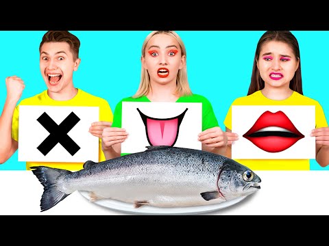 Видео: Откуси Лизни или Ничего Челлендж | Эпичная Битва с Едой от Hahanom Top Challenges