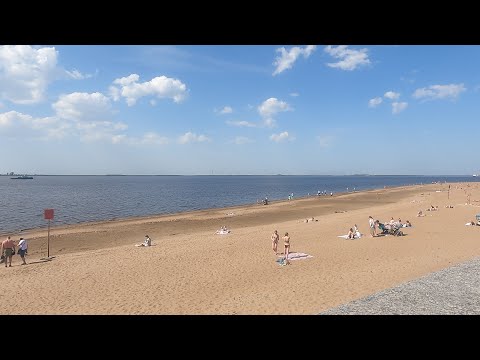 Видео: Архангельск Walk on the beach 4K. Пляж. 走在海灘上
