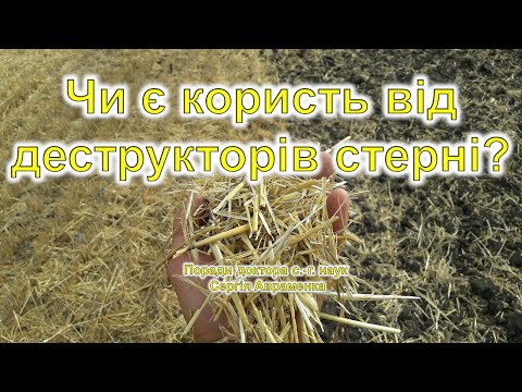 Видео: Чи є користь від деструкторів стерні?