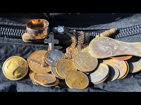 Видео: Пляжный коп на пляже советского времени!!! Бочонок и цепочка!!!