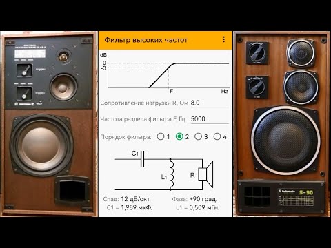 Видео: Radiotehnika S90 Переделка ВЧ фильтра под твитер 8 Ом
