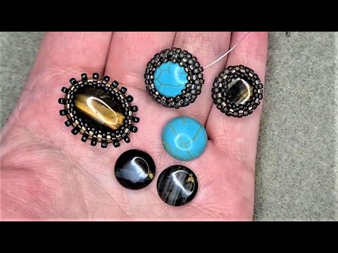 Видео: Как оплести круглый кабошон 14 мм. Ответы на ваши вопросы.