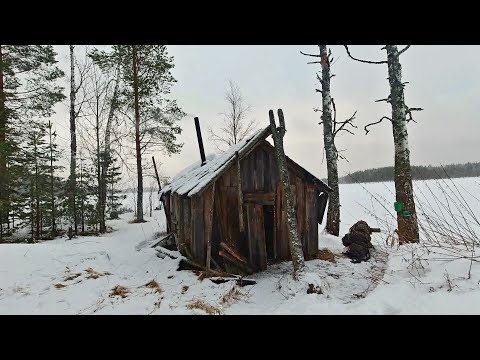 Видео: ИЗБА ДЕДА на ТАЁЖНОМ ОЗЕРЕ. ПРОВЕРКА ЖЕРЛИЦ. ПОЙМАЛ ТРОФЕЙ.