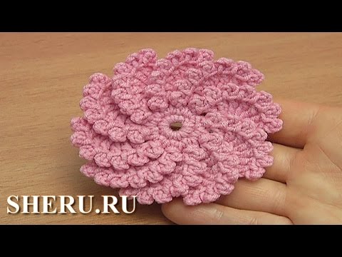 Видео: Простой вязаный крючком цветок Урок 119