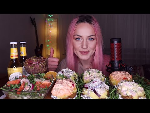 Видео: MUKBANG | Крошка-картошка, салат с тунцом | Stuffed potatoes, tuna salad не ASMR