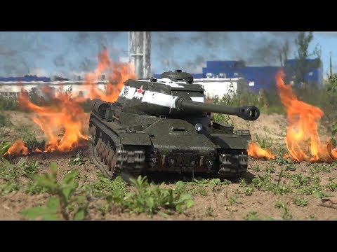 Видео: ИС-2 в бою, обзор тяжелого танка, тест орудия! RC Tank Taigen