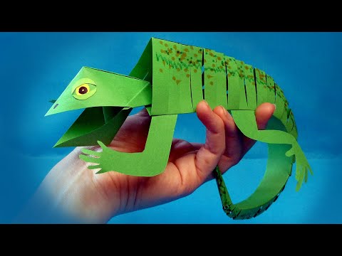 Видео: Как сделать ящерицу из бумаги. Игрушка антистресс
