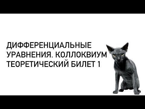 Видео: Дифференциальные уравнения. Теоретический билет 1. Задача Коши. Эквивалентное интегральное уравнение