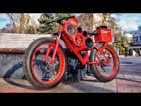 Видео: В 16 лет собрал громкий БАЙК - реакции людей на громкий велосипед с автозвуком!