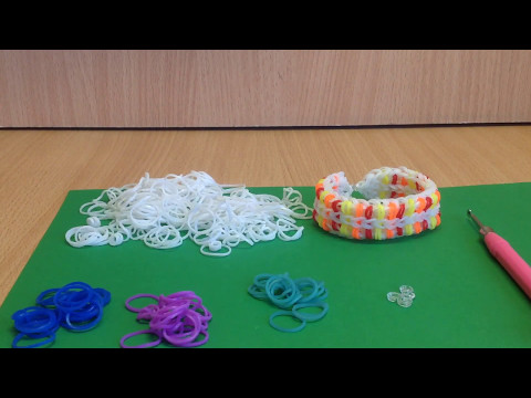 Видео: Браслет Беатрис из резинок на крючке