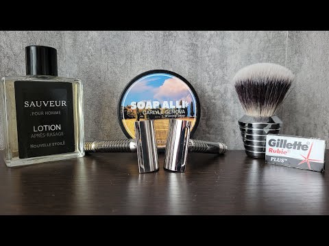 Видео: Razorock Mamba 70 vs DSCosmetic T7, помазок FrankShaving, Gillette Rubie, Soap Alli, лосьон Sauveur