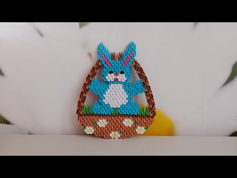 Видео: зайка в корзинке модульное оригами (мастер-класс)