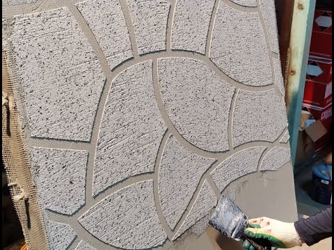 Видео: Трафарет и моделируемая декоративная штукатурка имитируют кладки кирпича и камня Visage и CreativTop