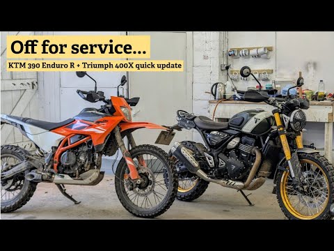 Видео: Triumph 400X и KTM 390 Enduro R отправляются на сервис (снято две недели назад)