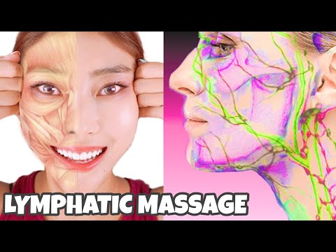Видео: Лимфодренаж, лифтинг-массаж лица против старения, сияющая кожа, дряблая челюсть, щеки
