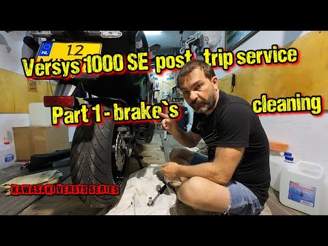 Видео: Послерейсовый сервис Versys - Часть 1 - чистка тормозов
