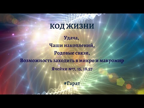Видео: Код Жизни #Гарат Об удаче, чаше накоплений, родовых связях и не только.