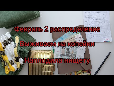 Видео: Выживаем на копейки/Распределение 2 Февраль/МЕТОД КОНВЕРТОВ/Наплодила нищету