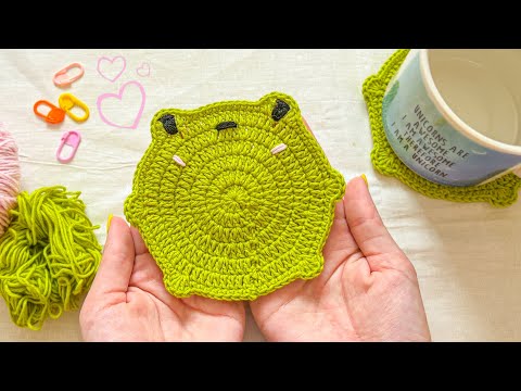 Видео: Подстаканник ЛЯГУШКА 🐸 крючком из остатков пряжи | Для начинающих