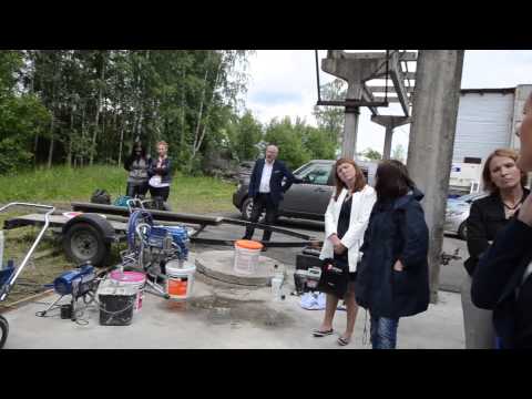 Видео: нанесение материалов CERESIT аппаратами GRACO ST MAX 495 MARK VII T MAX657 и RTX1500