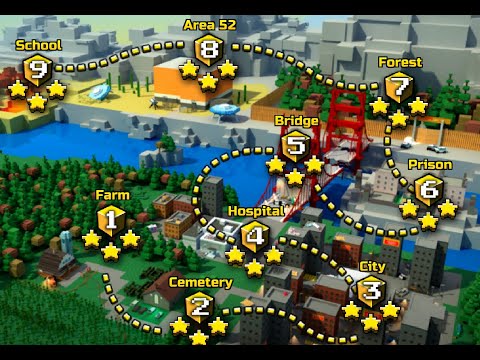 Видео: Гайд на 3 звезды каждого уровня первого мира в Кампании Pixel Gun 3D (1 часть)