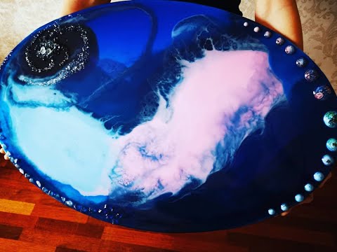 Видео: Рисуем КАРТИНУ из эпоксидной смолы с камнями Resin ART painting hand made