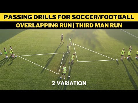 Видео: Упражнения по передаче для футбола | Перекрывающийся пробег | Третий забег | 2 вариант